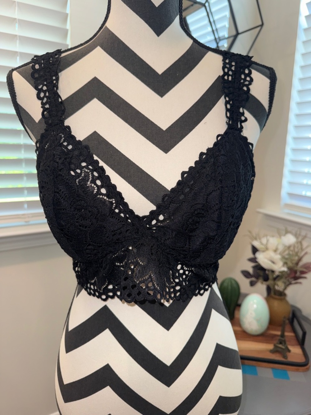 Aerie Black Eyelet Lace Bralette